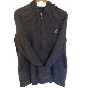Blue Knit Kangol Wool Blend Hoodie